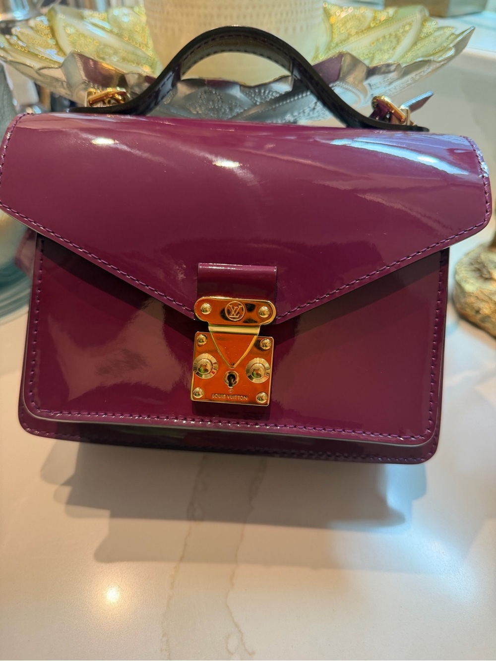 Authentic Louis Vuitton Monceau Patent Leather Crossbody/Bag